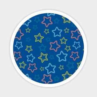 Multicolor stars silhouettes with dotted border Magnet